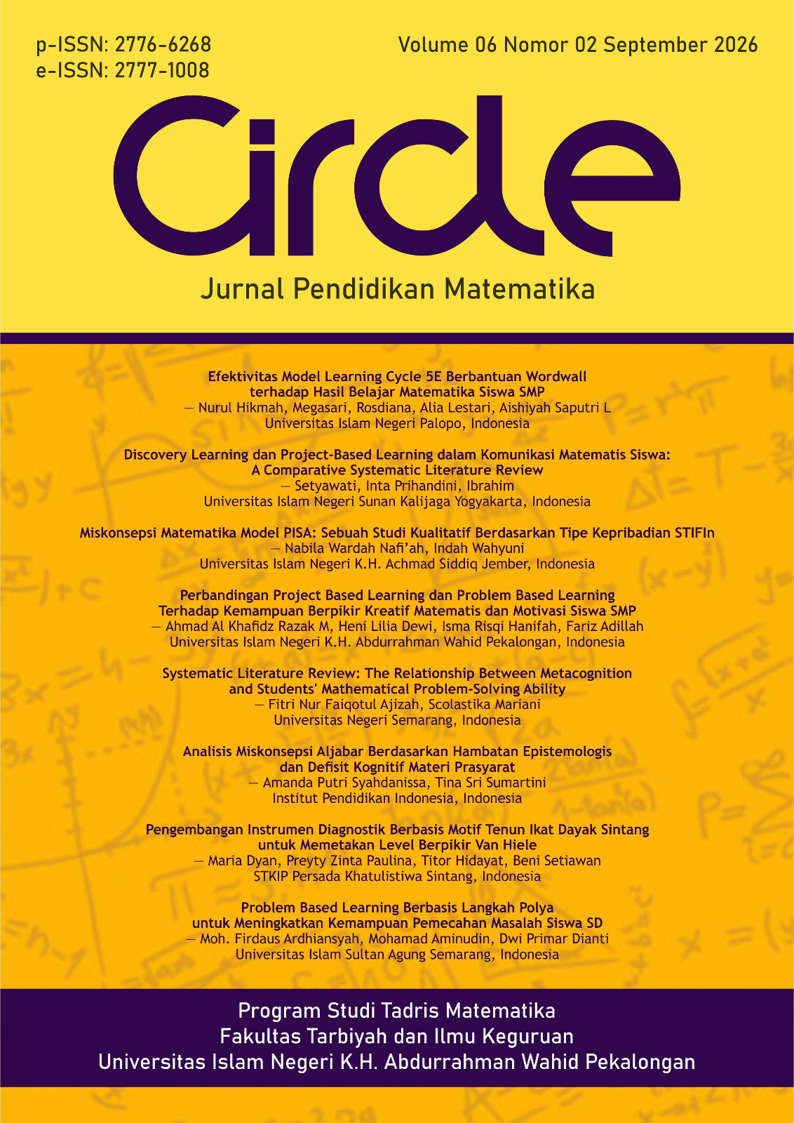 					View Vol. 6 No. 2 (2026): September 2026
				