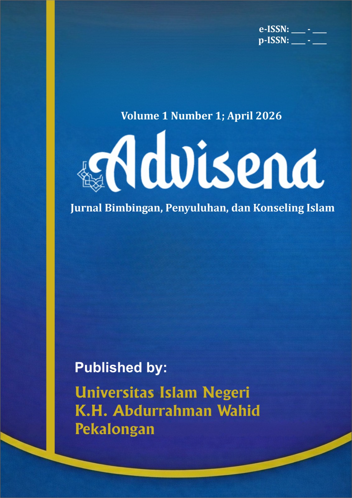 					View Vol. 1 No. 1 (2026): Advisena: Jurnal Bimbingan, Penyuluhan, dan Konseling Islam; April 2026.
				