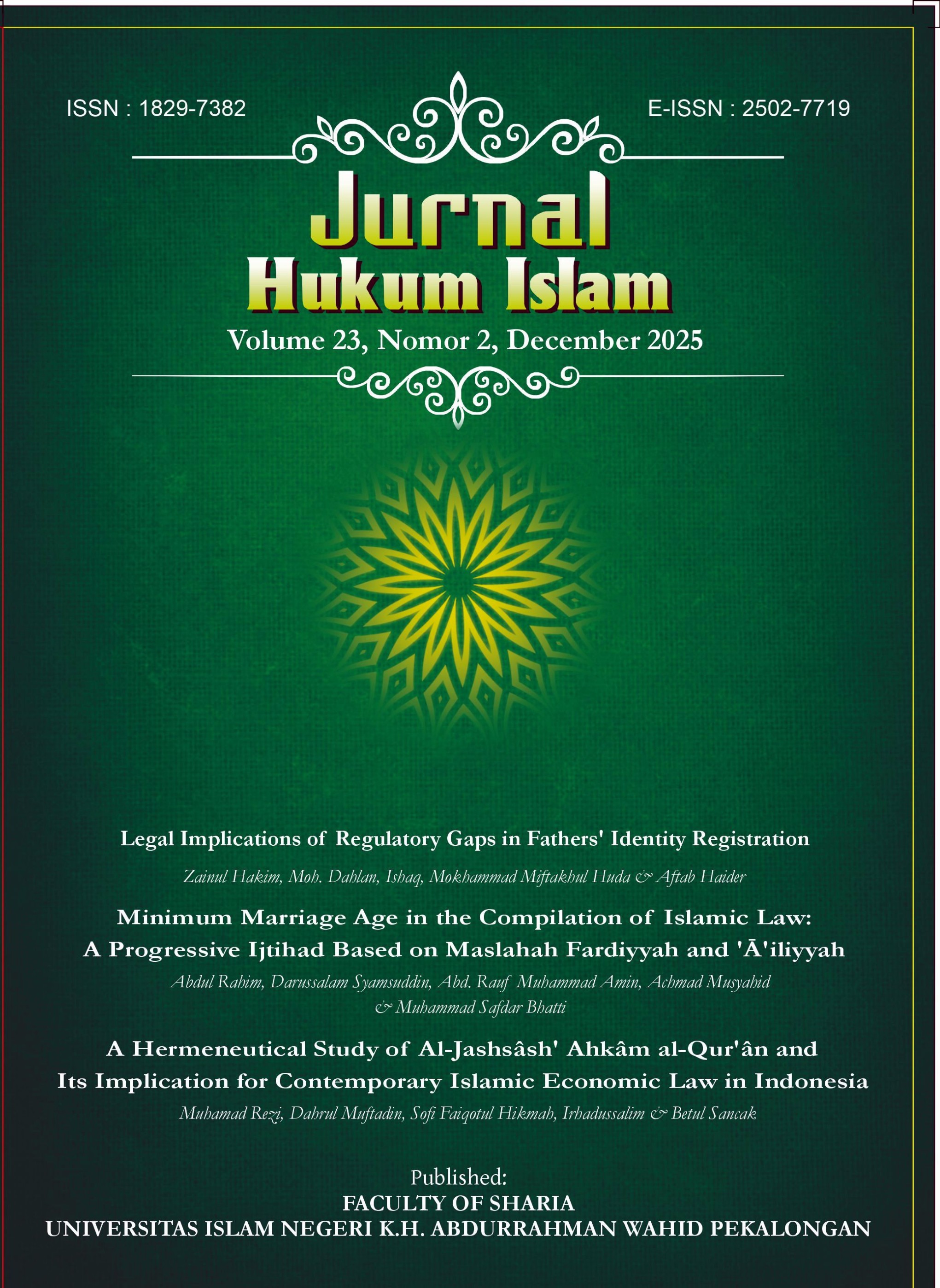 Cover Jurnal Hukum Islam