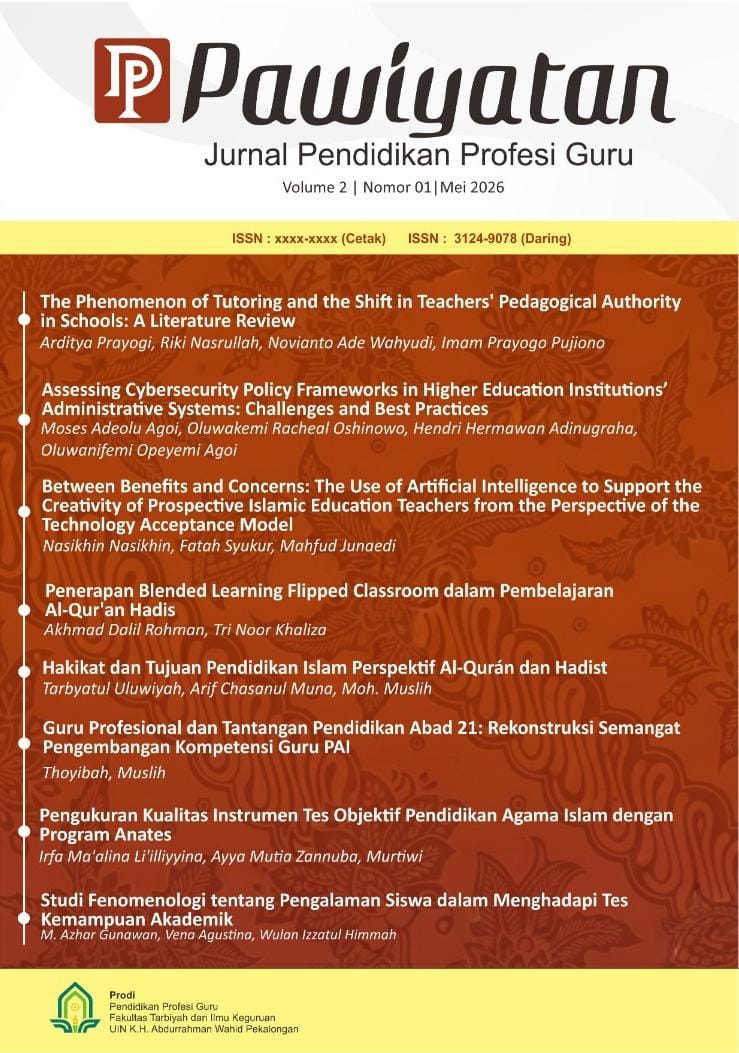 Cover Pawiyatan: Jurnal Pendidikan Profesi Guru
