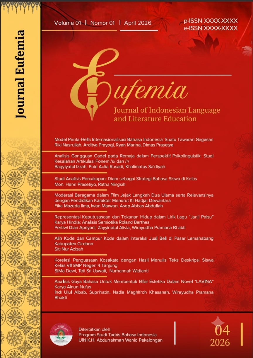 Cover Eufemia: Journal of Indonesian Language and Literature Education